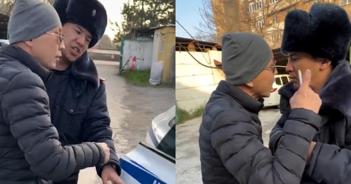 Тез жардам унаасын өткөрбөй койгон айдоочу кайгуул кызматкери менен чырдашты